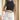 MABLE Contrast Trim Grecian Neck Cropped Tank - La Dolce Fiona