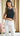 MABLE Contrast Trim Grecian Neck Cropped Tank - La Dolce Fiona