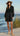 Crochet Vest Notched Long Sleeve Shirt Dress - La Dolce Fiona