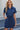 Drawstring Collared Neck Short Sleeve Denim Dress - La Dolce Fiona