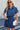 Drawstring Collared Neck Short Sleeve Denim Dress - La Dolce Fiona