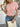 Hollow Out Waffle Knit Short Sleeve T-Shirt - La Dolce Fiona