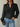 Swiss Dot Lace Detail Notched Long Sleeve Blouse - La Dolce Fiona
