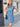 Ruffled Button Up Cap Sleeve Denim Dress - La Dolce Fiona